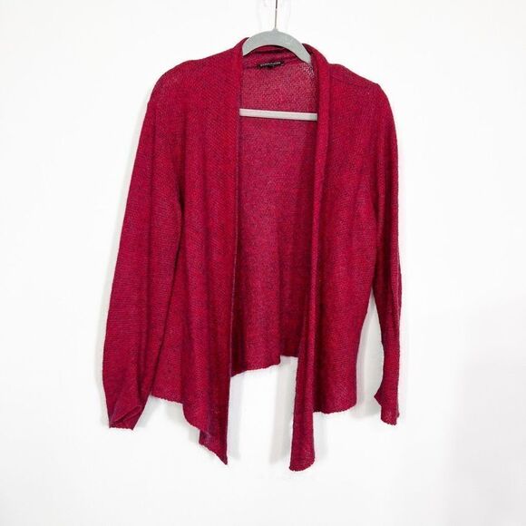 Eileen Fisher Cardigan Sweater Womens medium Wool Mohair Cashmere Open Front Ews - Picture 1 of 6